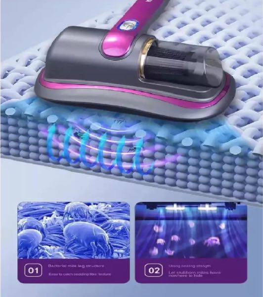 Aspiradora de ácaros y limpieza profunda con rayos UV y percusión