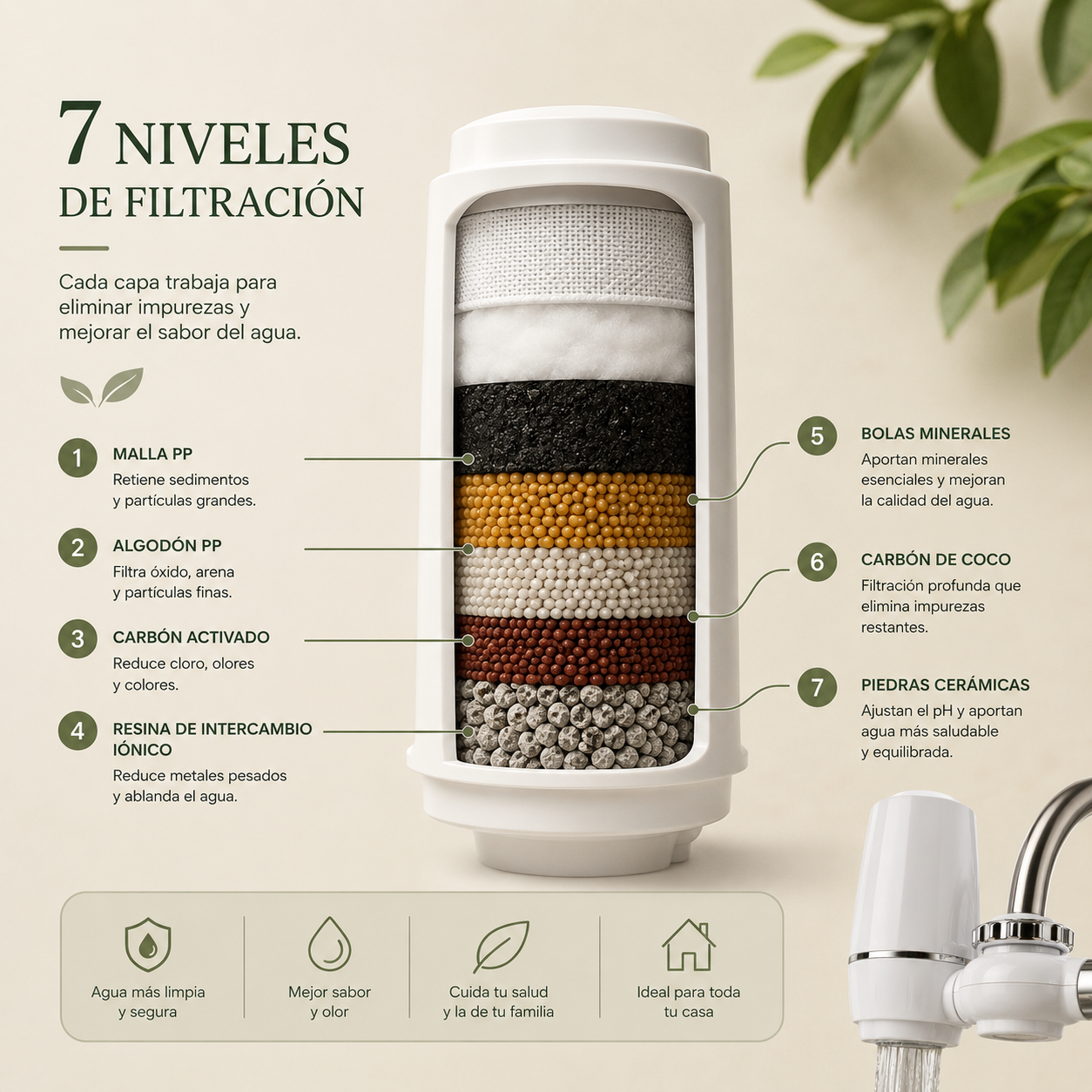 Filtro Purificador de Agua de 7 niveles