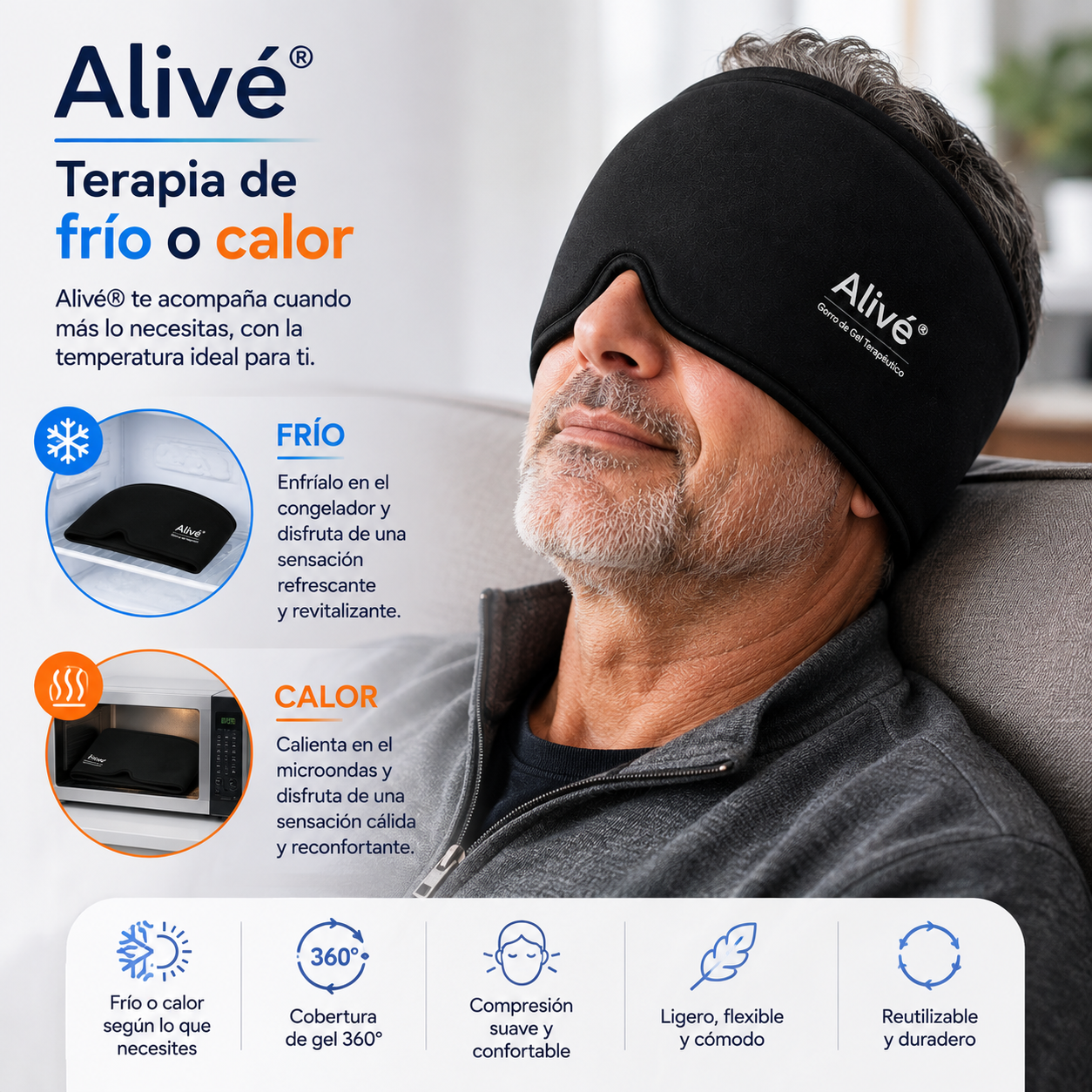 Gorro de Gel - Alivio Migraña Dolor Cabeza